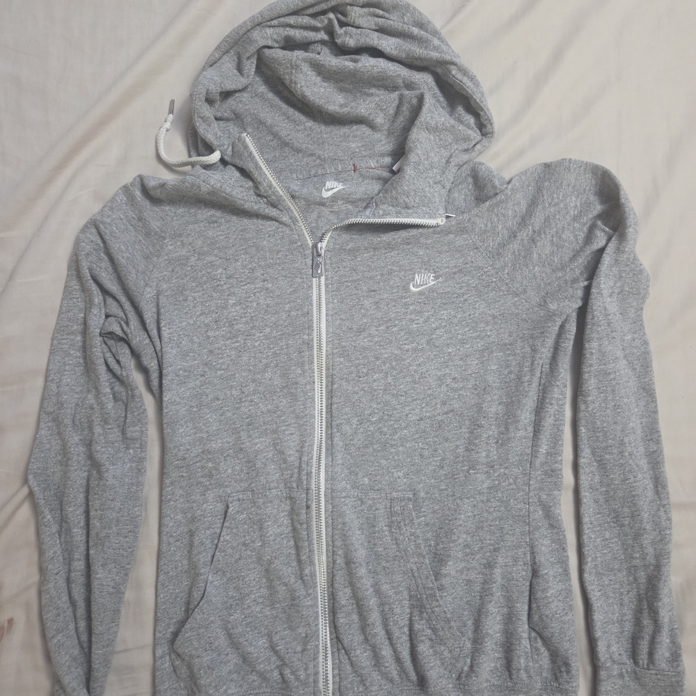Nike Gray Zip-Up Hoodie Womens Small